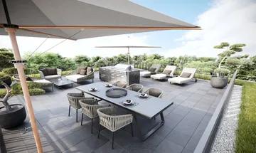 Beeindruckendes Penthouse mit Rooftop über dem Herzogpark